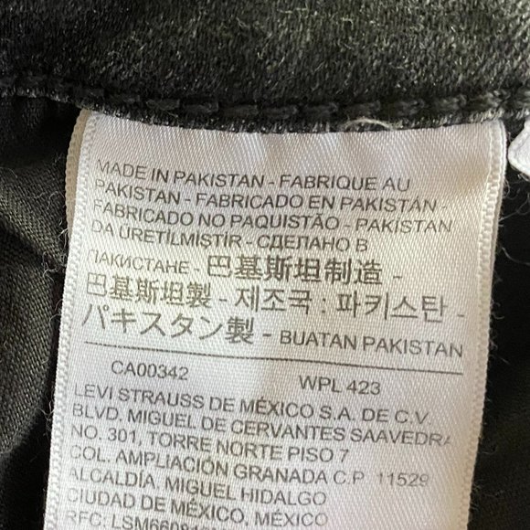 Levis Womens 721 High Rise Skinny Jeans Size 28 Black Distressed Grunge Goth - Picture 7 of 12